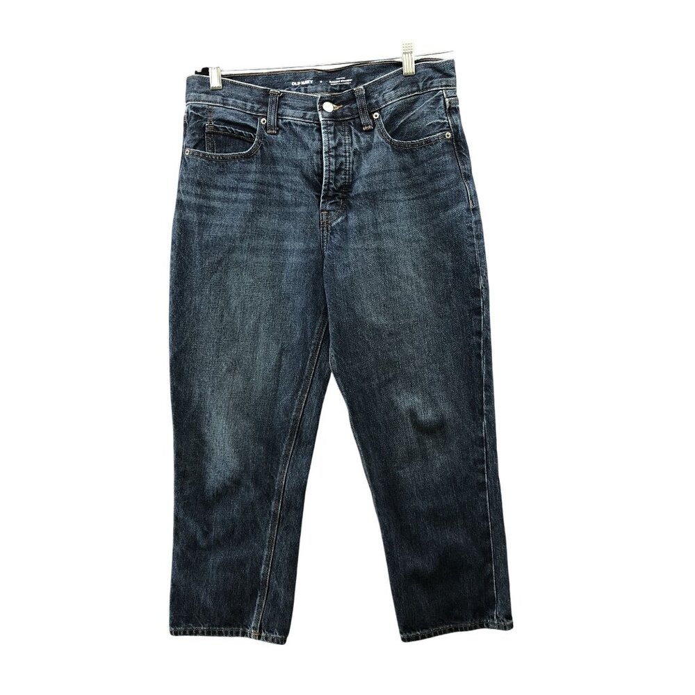 Old Navy Women's Straight Leg Jeans - Dark Blue